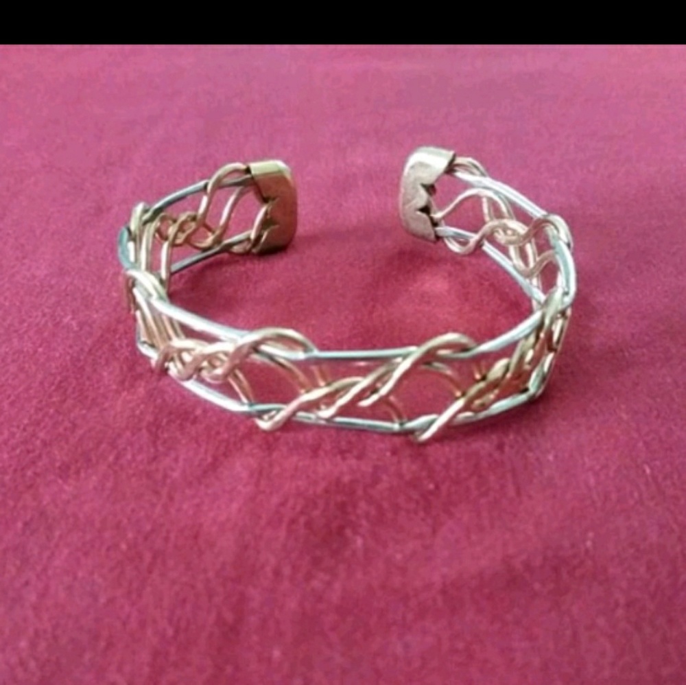 Real silver and gold bracelet